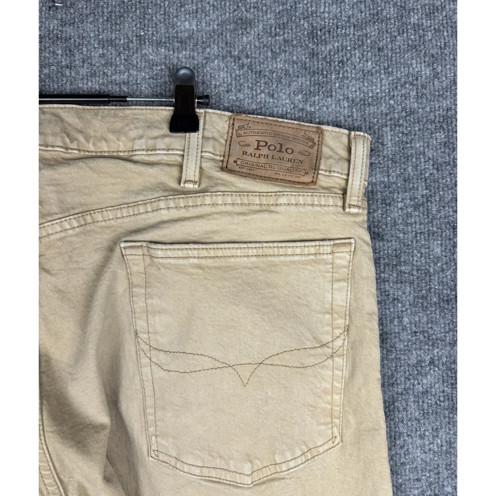 Polo Ralph Lauren Jeans Mens 40x32 Hampton Relaxed Straight Khaki Denim